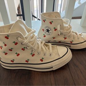 Converse Women’s US 5.5 Cherry embroidered Chuck Taylor Sneakers